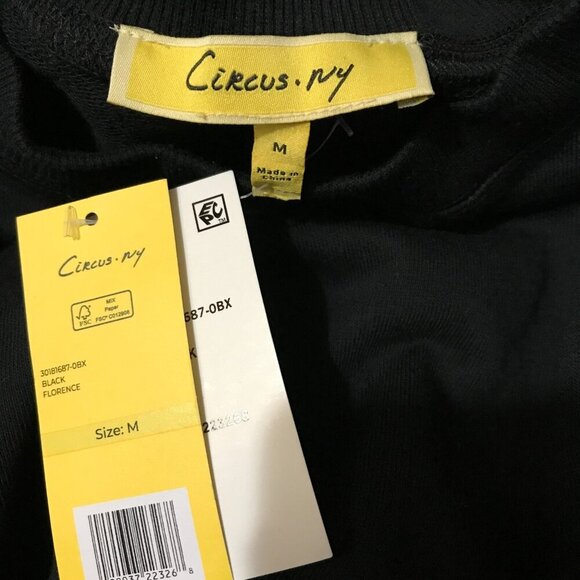 CIRCUS NY Blouson Sleeve Terry Black Sweatshirt NWT MEDIUM - Picture 3 of 10